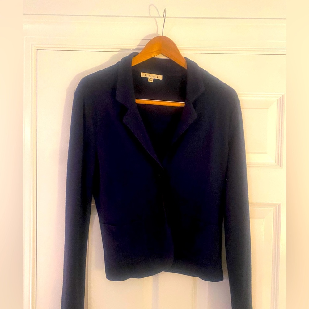 CAbi Navy Women's Knit Blazer